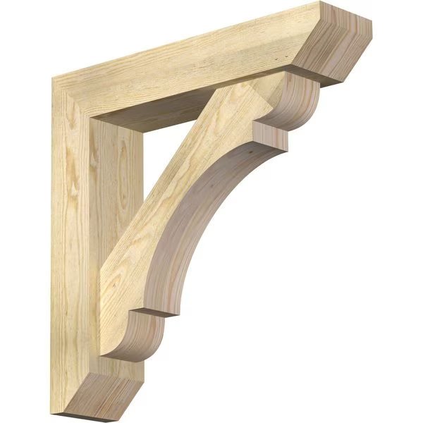 Olympic Slat Rough Sawn Bracket w/ Offset Brace, Douglas Fir, 6